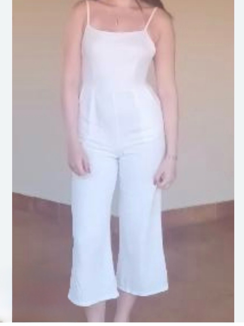 White Cropped Jumpsuit